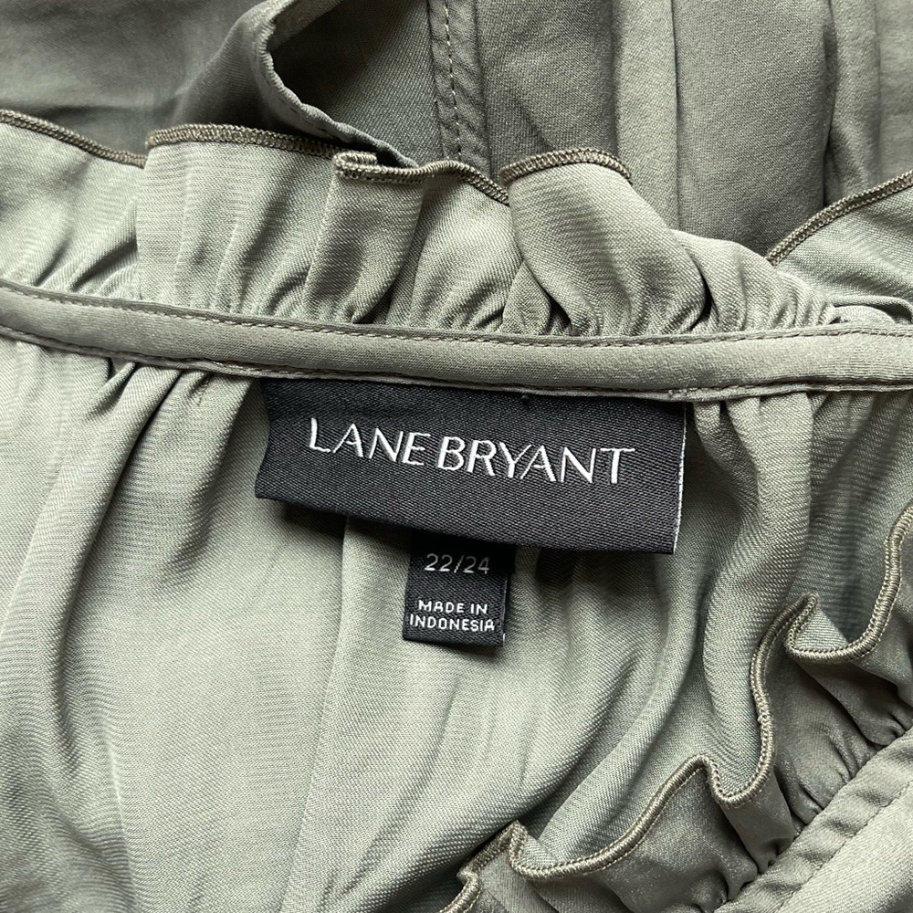 Lane Bryant pleated olive green midi dress - Picture 8 of 8